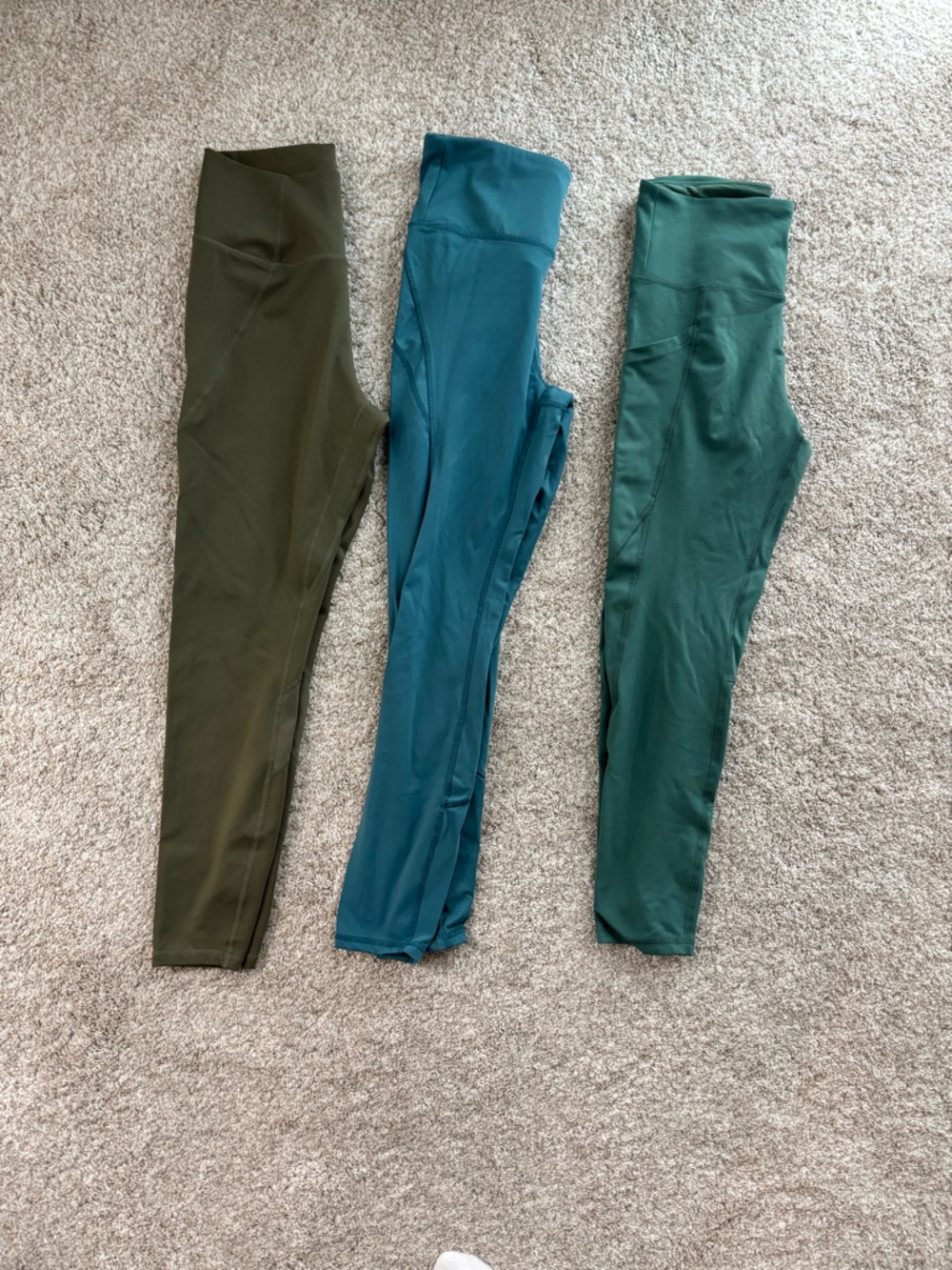 Marika Women's Leggings Trio - Teal, Green, Olive